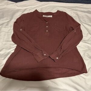 Carve Designs Top Womens XS Mauve Long Sleeve Roll Tab 100% Organic Cotton